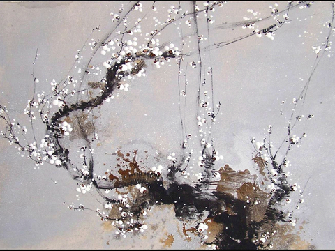  中式新中式挂画壁画字画山水花鸟背景墙壁纸装饰画油画 