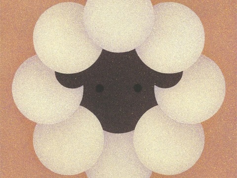  创意极简平涂插画日本当代艺术绘画 