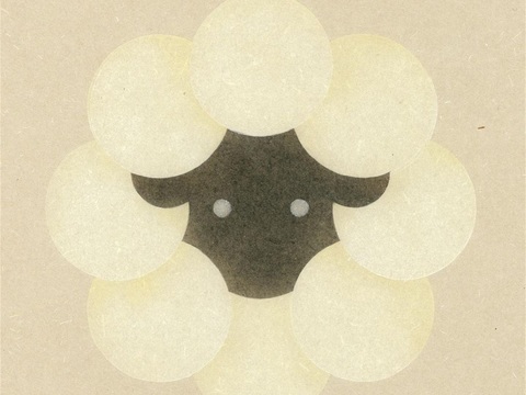  创意极简平涂插画日本当代艺术绘画 