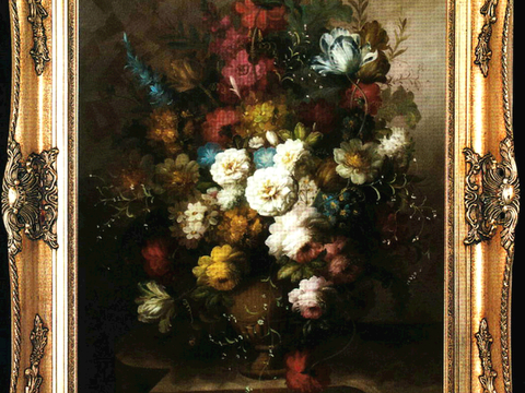  中式新中式挂画壁画字画山水花鸟背景墙壁纸装饰画油画 