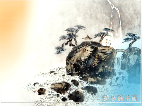  中式新中式挂画壁画字画山水花鸟背景墙壁纸装饰画抽象画油画 