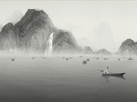  中式新中式挂画壁画字画山水花鸟背景墙壁纸装饰画抽象画油画 