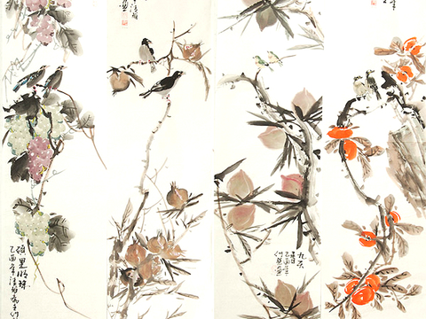  中式新中式挂画壁画水墨字画山水花鸟背景墙壁纸装饰画抽象画油画 