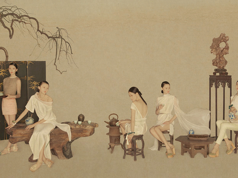  中式新中式挂画壁画字画山水花鸟背景墙壁纸装饰画抽象画油画 