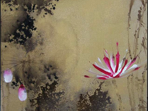  中式新中式挂画壁画字画山水花鸟背景墙壁纸装饰画抽象画油画 