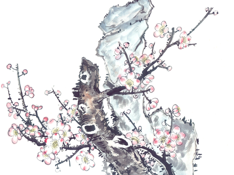  中式新中式挂画壁画水墨字画山水花鸟背景墙壁纸装饰画抽象画油画 