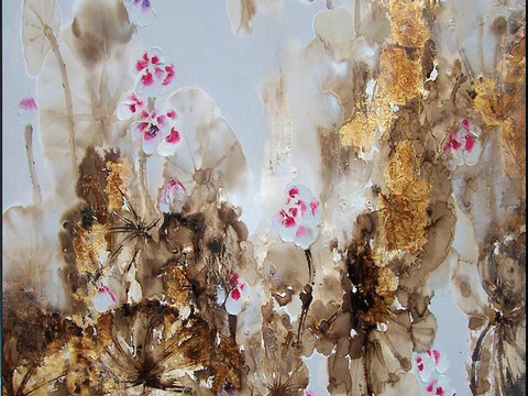  中式新中式挂画壁画字画山水花鸟背景墙壁纸装饰画抽象画油画 