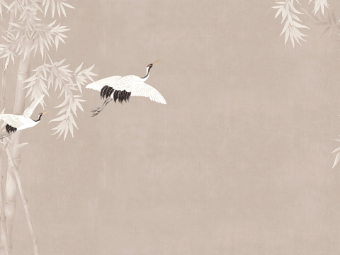  中式新中式挂画壁画字画山水花鸟背景墙壁纸装饰画抽象画油画 