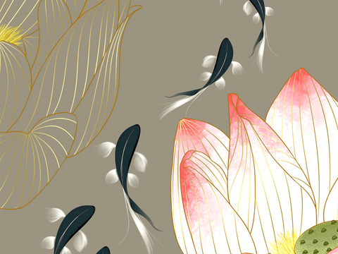  中式新中式挂画壁画水墨字画山水花鸟背景墙壁纸装饰画抽象画油画 