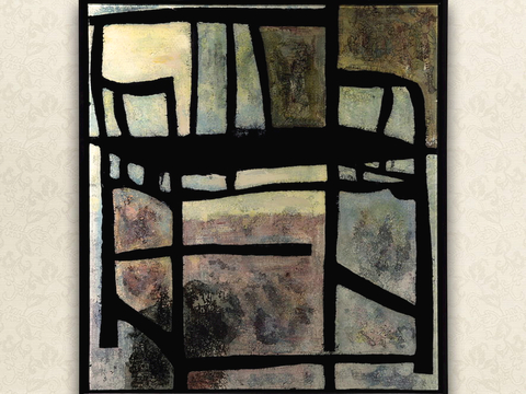  中式新中式挂画壁画水墨字画山水花鸟背景墙壁纸装饰画抽象画油画 