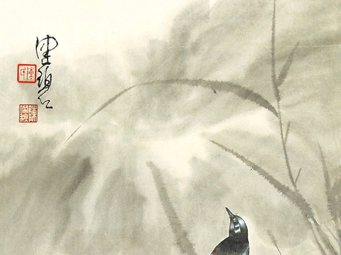  中式新中式挂画壁画水墨字画山水花鸟背景墙壁纸装饰画抽象画油画 