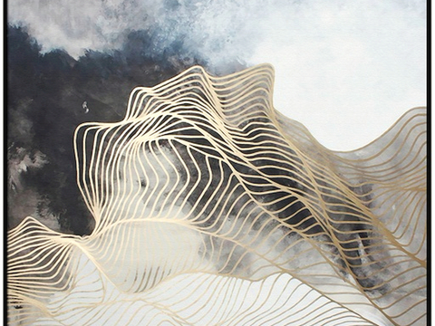  中式新中式挂画壁画字画山水花鸟背景墙壁纸装饰画抽象画油画 