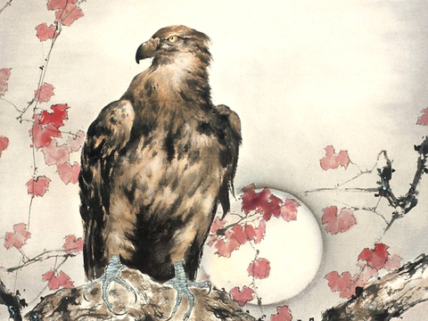 中式新中式挂画壁画字画山水花鸟背景墙壁纸装饰画抽象画油画