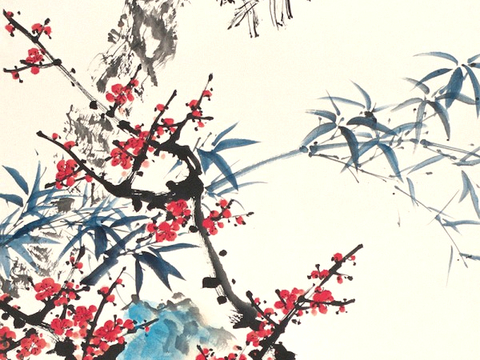  中式新中式挂画壁画字画山水花鸟背景墙壁纸装饰画抽象画油画 