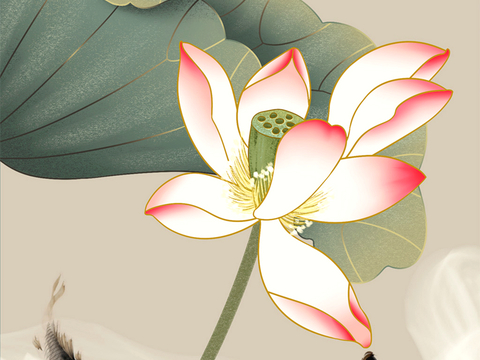  中式新中式挂画壁画水墨字画山水花鸟背景墙壁纸装饰画抽象画油画 