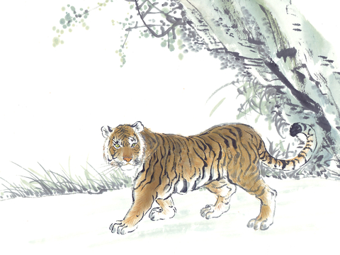  中式新中式挂画壁画字画山水花鸟背景墙壁纸装饰画抽象画油画 