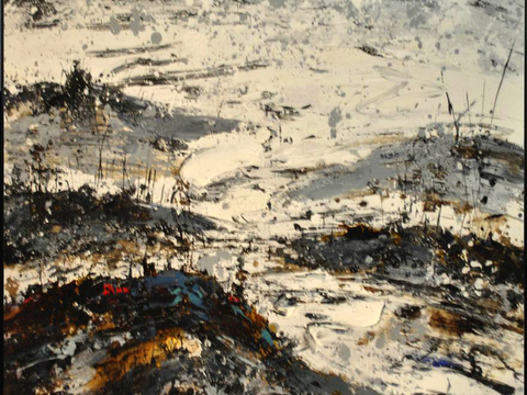  中式新中式挂画壁画字画山水花鸟背景墙壁纸装饰画抽象画油画 