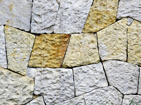  不规则多边形干垒石，自然毛石肌理66 