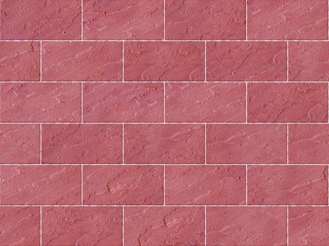 暗红色红色砂岩石板-矩形错缝-横向40