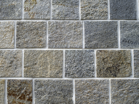 规则矩形形态干垒石，毛石墙面6