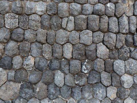 不规则多边形干垒石，自然毛石肌理92