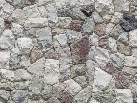 不规则多边形干垒石，自然毛石肌理64