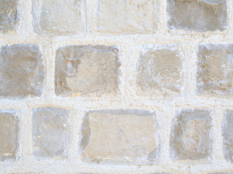 规则矩形形态干垒石，毛石墙面30