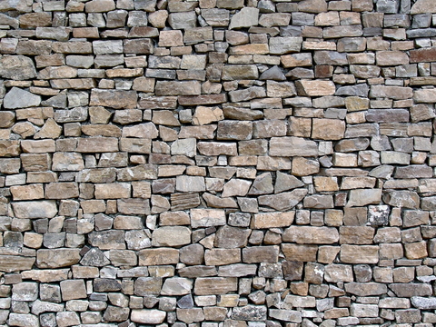 规则自然形态干垒石，毛石墙面13