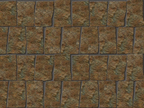  红色砂岩毛石-不规则矩形错缝2 