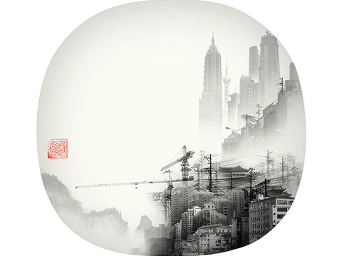  中式新中式挂画壁画水墨字画山水花鸟背景墙壁纸装饰画抽象画油画 