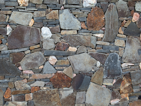  不规则多边形干垒石，自然毛石肌理96 