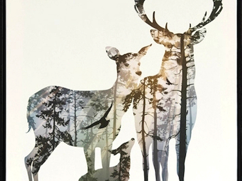  中式新中式挂画壁画水墨字画山水花鸟背景墙壁纸装饰画抽象画油画 