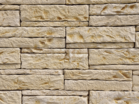 规则矩形形态干垒石，毛石墙面11