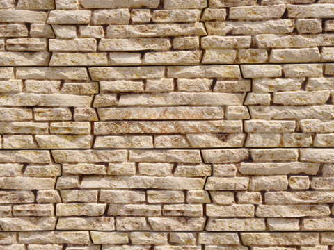 规则自然形态干垒石，毛石墙面63