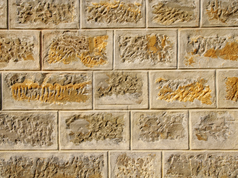  规则矩形形态干垒石，毛石墙面9 