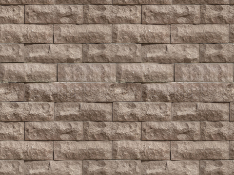 规则矩形形态干垒石，毛石墙面54