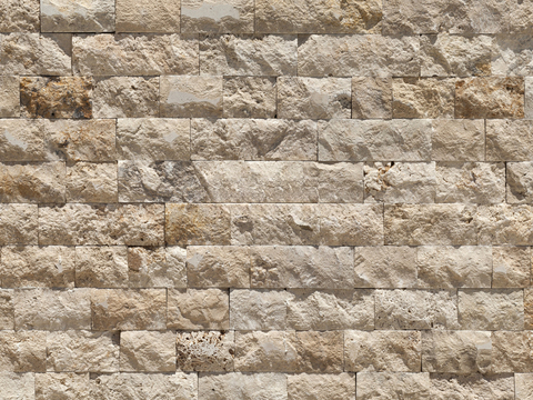  规则矩形形态干垒石，毛石墙面14 