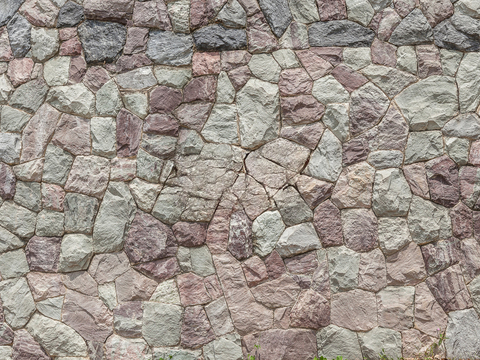  不规则多边形干垒石，自然毛石肌理52 