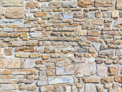 规则自然形态干垒石，毛石墙面58