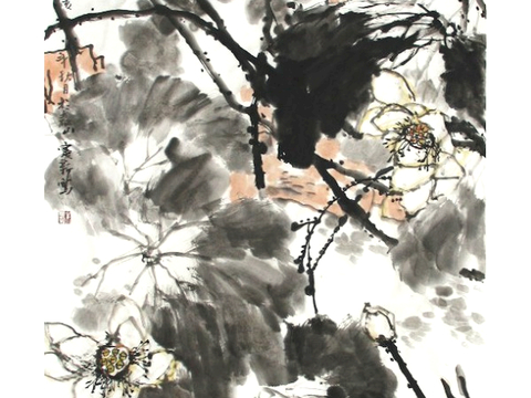  中式新中式挂画壁画水墨字画山水花鸟背景墙壁纸装饰画抽象画油画 