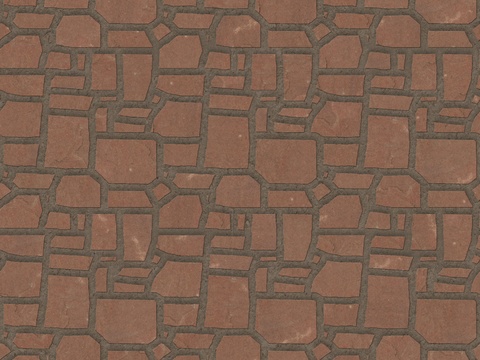  红色砂岩毛石-多边形毛石-破冰纹毛石6 