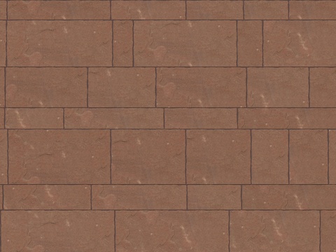  暗红色红色砂岩石板-大小错拼错缝1 