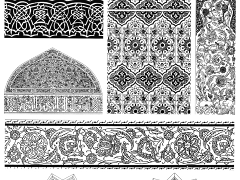  黑白遮罩通道黑白凹凸高光遮罩线条花纹纹理水泥做旧脏旧墙面 