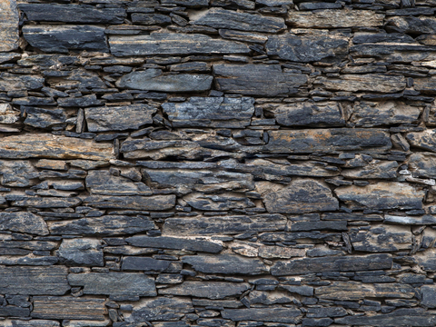  不规则多边形干垒石，自然毛石肌理42 