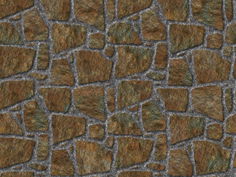 红色砂岩石材铺地-多边形石材铺地-石材嵌鹅卵石铺地8