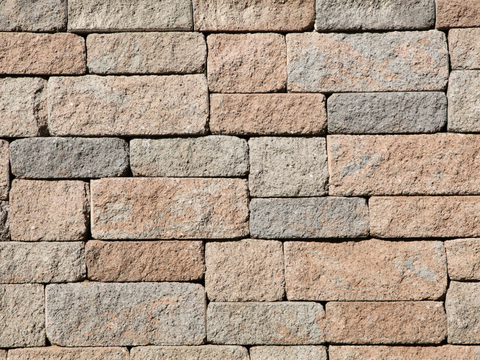 规则矩形形态干垒石，毛石墙面61