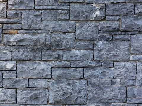  规则矩形形态干垒石，毛石墙面69 