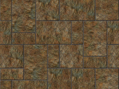  暗红色红色砂岩石板-大小错拼错缝24 