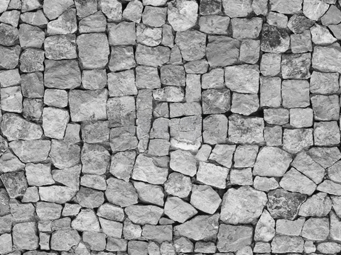 规则自然形态干垒石，毛石墙面53