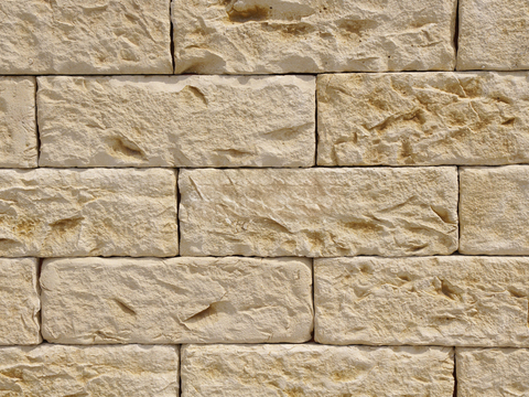  规则矩形形态干垒石，毛石墙面19 